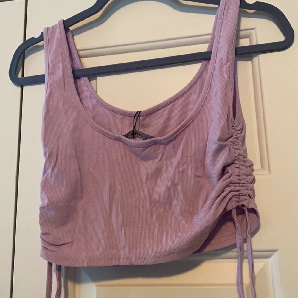 NWT Lavender Tie Side Ribbed Tank top - Picture 4 of 4